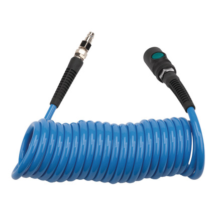 Spirálová PU hadice 5 m, ø 6,5/10 mm, 8 bar s rychlospojkou (2105871)