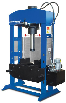 Hydraulický lis WPP 100 HBK (4013160). Vyobrazené prizmatické podpěry lze dokoupit jako volitelné příslušenství.