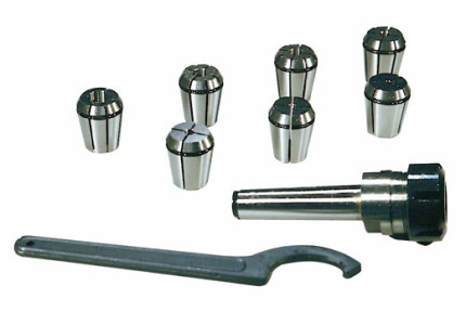 Kleštinový upínač MK3 a kleštiny 4, 6, 8, 10, 12, 14, 16 mm (71010037).