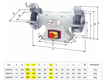Podstavec pro brusky QSM/SM 150, 175