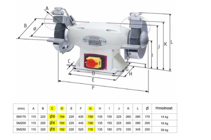 Podstavec pro brusky QSM/SM 150, 175