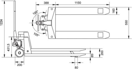 Paletový vozík PHW 2501