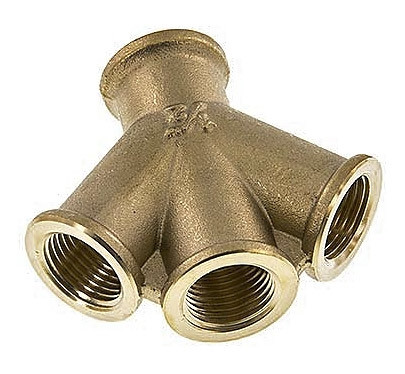 Rozdělovač bez rychlospojky 3 x 1/2" IG (220084).