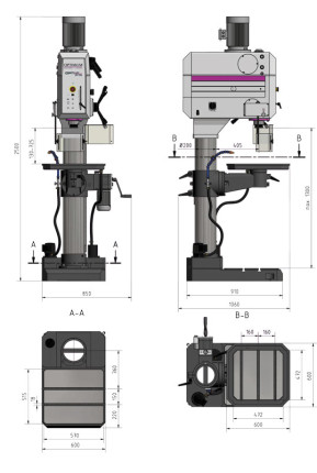 Sloupová převodová vrtačka OPTIdrill DH 55 G 