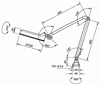 Zářivková lampa ALM 3 s lupou