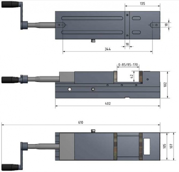 OPTIMUM HCV 105 Hydraulický strojní svěrák - 3536210