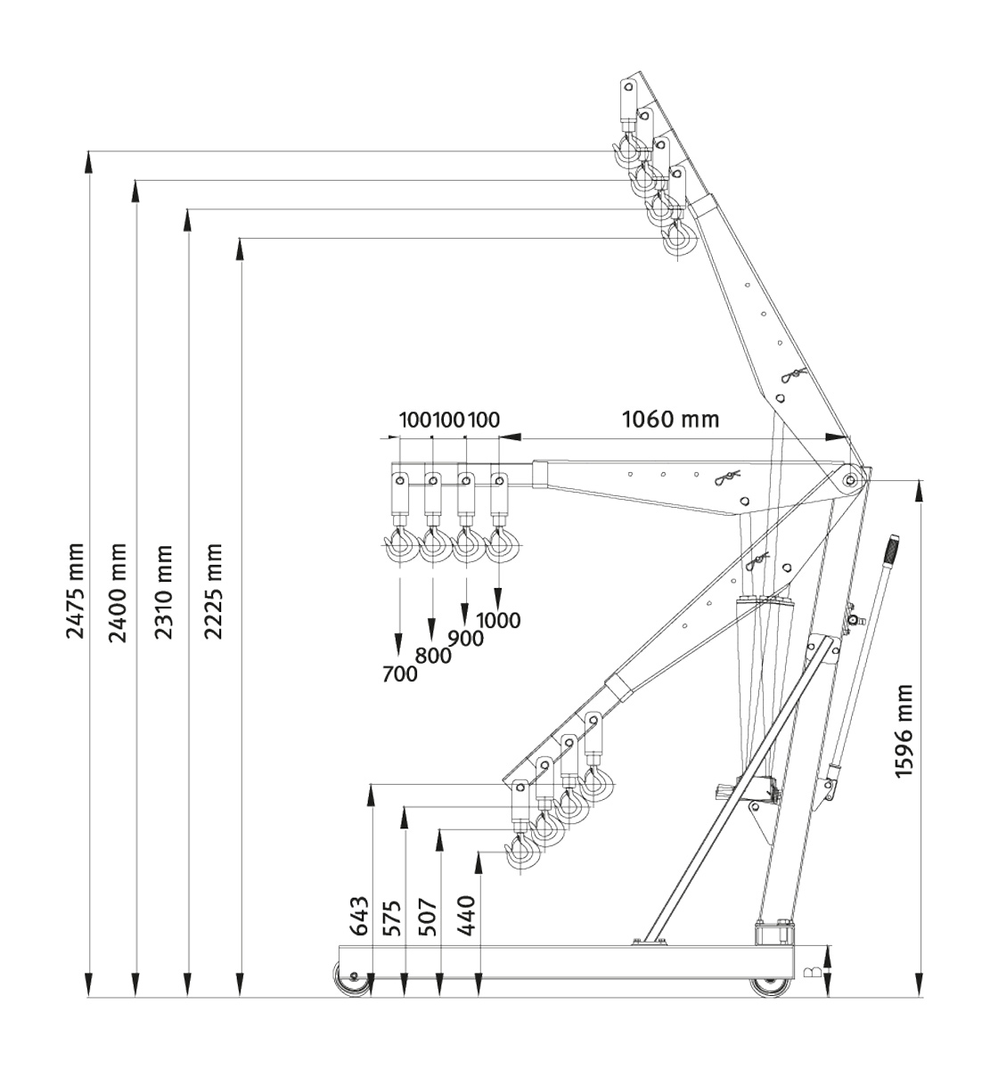 UNICRAFT WKP 1000 Dílenský jeřáb - 6201430