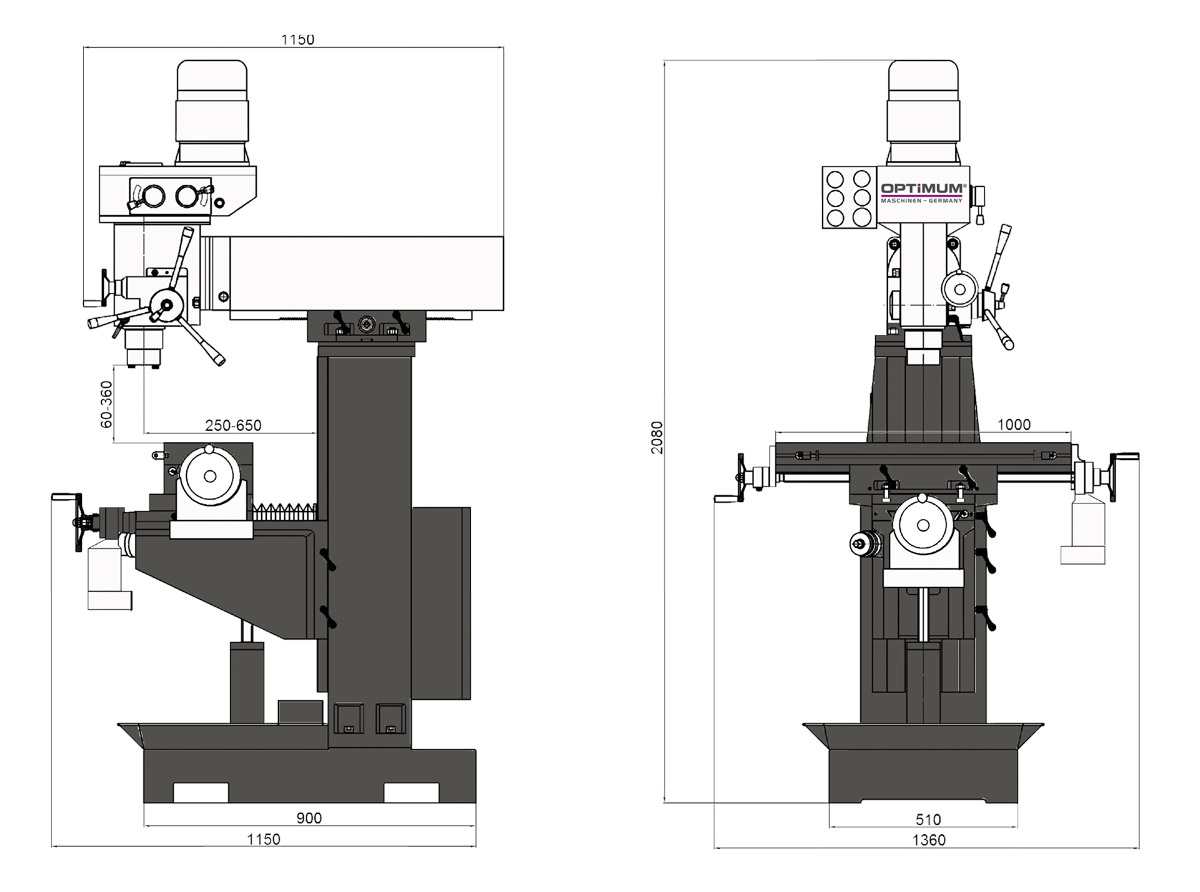 OPTIMUM OPTImill MT 50 E Univerzální frézka - 3336010