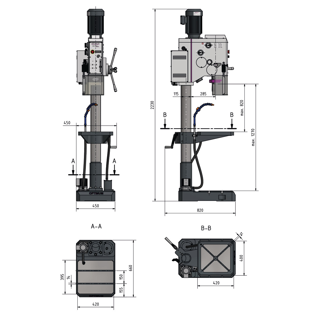Optimum OPTIdrill DH 32 GSV Sloupová převodová vrtačka - 3034245