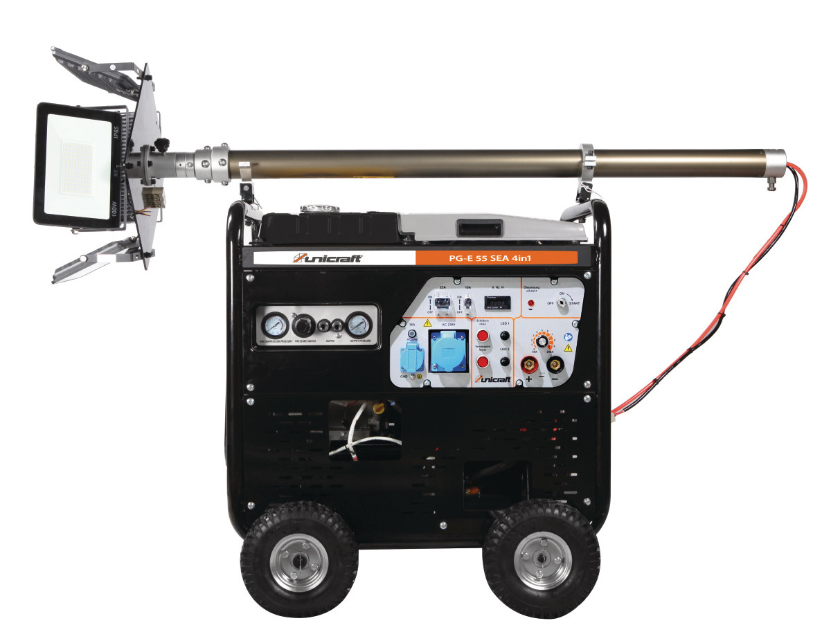 UNICRAFT PG-E 55 SEA 4 in 1 synchronní elektrocentrála + svářečka + kompresor - 6706955