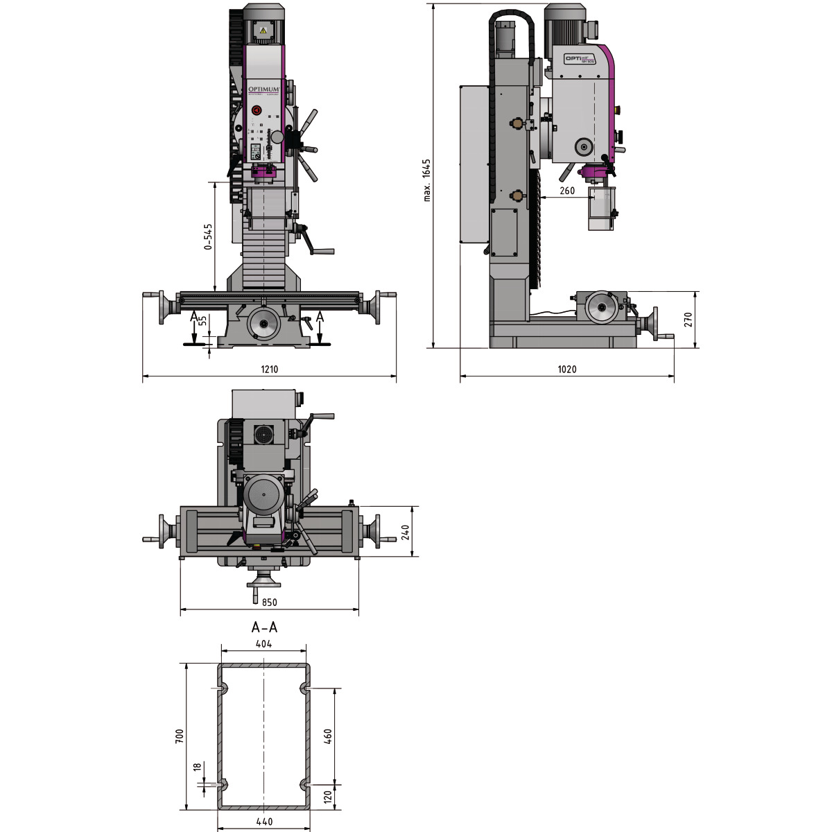 OPTIMUM OPTImill MH 50 G Vrtačko-frézka - 3338181