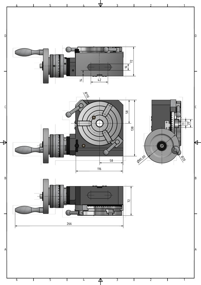 Optimum RT 100 Horizontálně-vertikální kruhový dělicí stůl