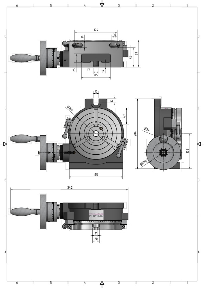 OPTIMUM 3356150 Dělicí stůl RT 150