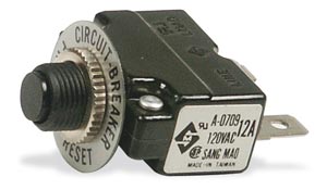 Tepelná poistka motora 1-fázová, 10 Amp.