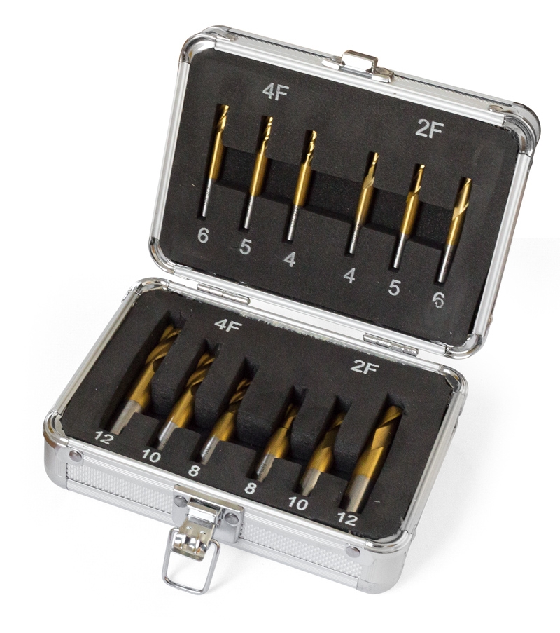 OPTIMUM 3352250 Stopkové frézy HSS – sada 12 ks