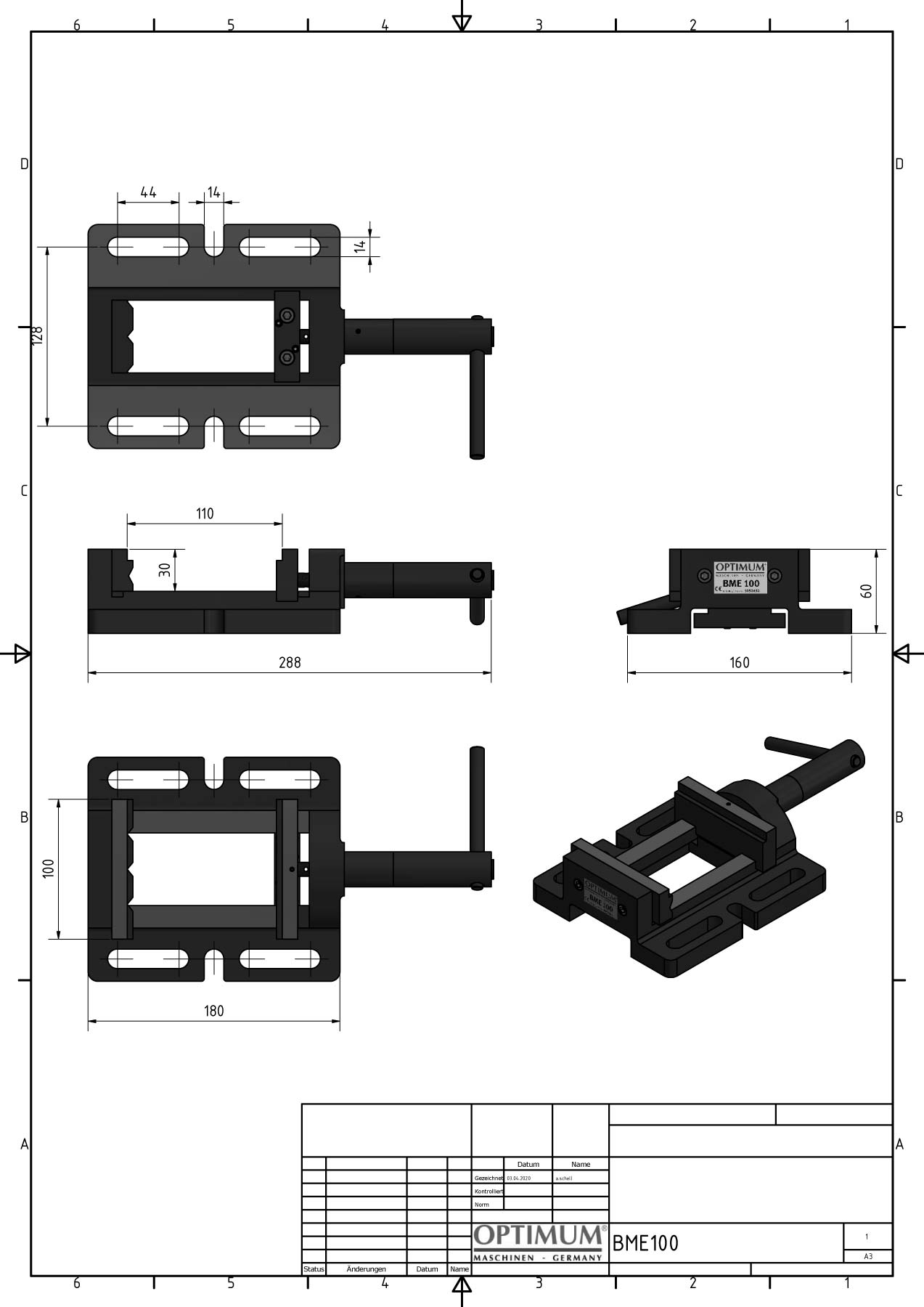 Optimum BME 100 Strojní svěrák - 3052632